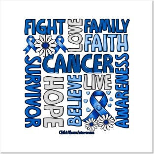 Child Abuse Awareness - Fight love survivor ribbon Posters and Art